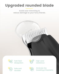 PAPMINI blades combine ceramic and stainless steel for sharp grooming.