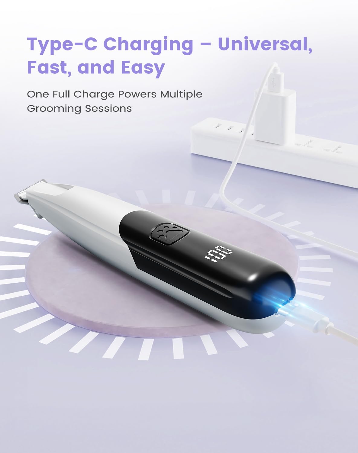 PAPMINI cleaning brush and user manual laid beside device.