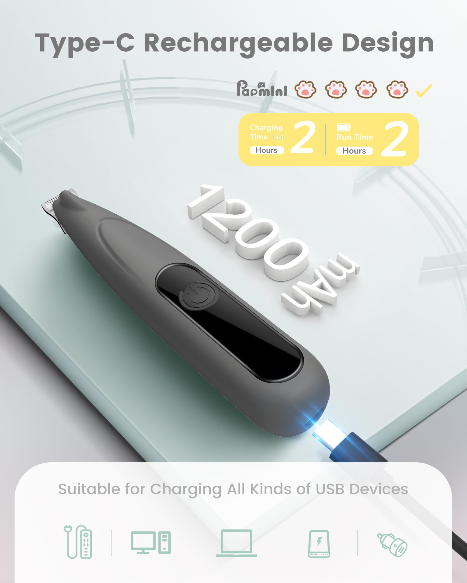 PAPMINI cordless grooming with minimal noise for calm sessions.
