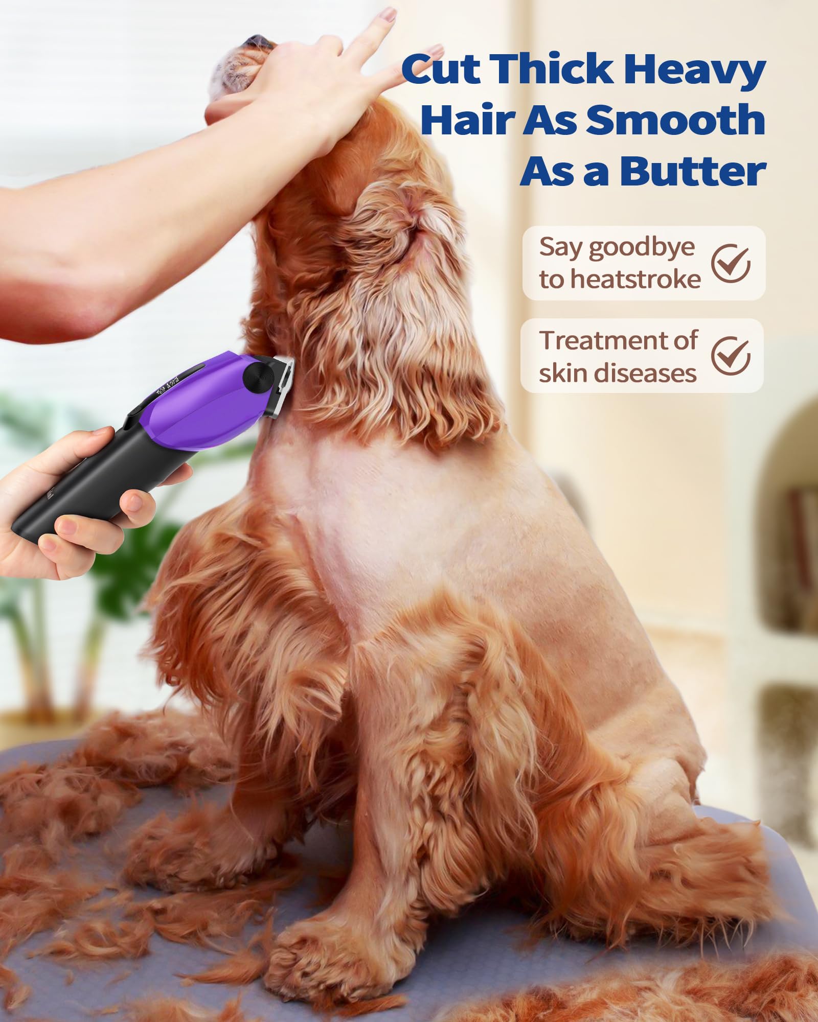 PAPMINI dog clippers with LED display for precise battery monitoring