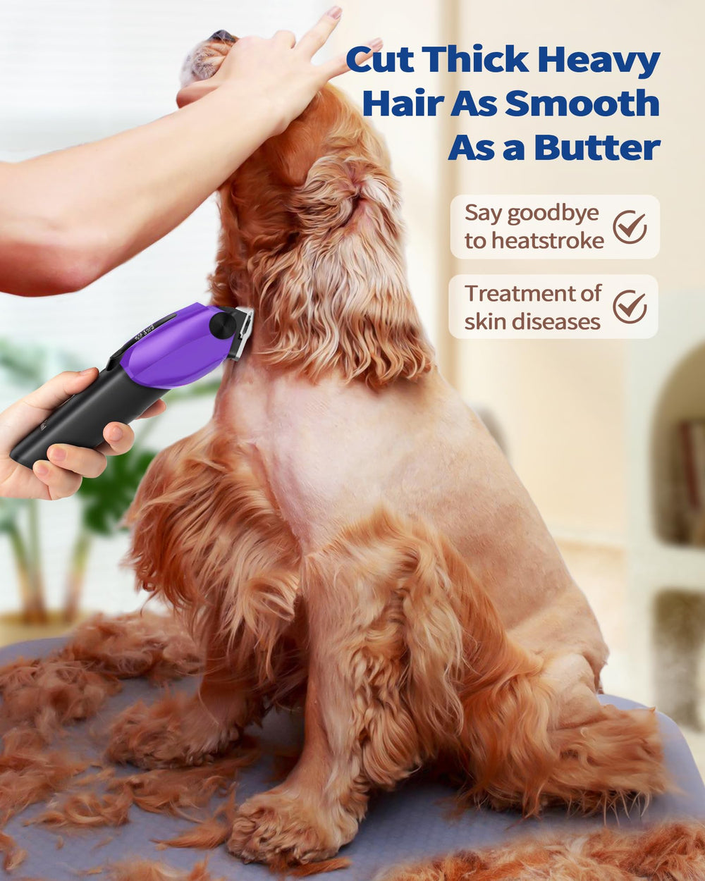 PAPMINI dog clippers with LED display for precise battery monitoring
