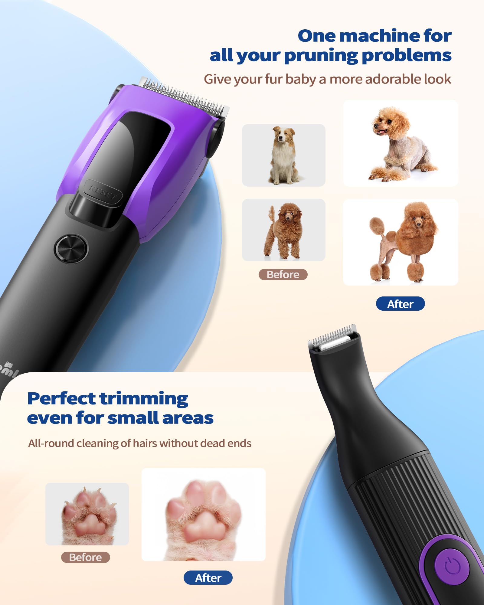 PAPMINI low-noise clippers reduce stress during grooming sessions