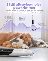 PAPMINI paw-trimmer 2-speed setting enables gentle touch-ups.