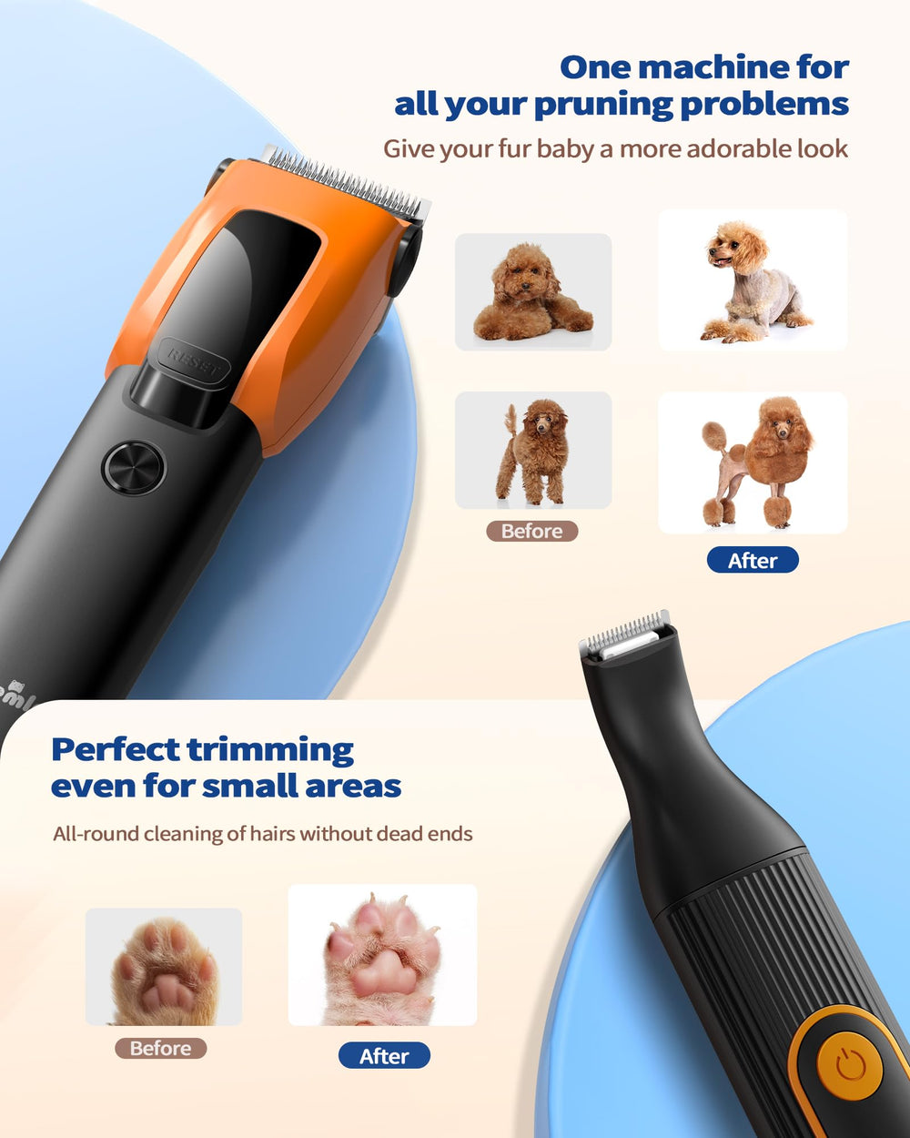 PAPMINI Type-C charging image highlights wireless use for travel grooming