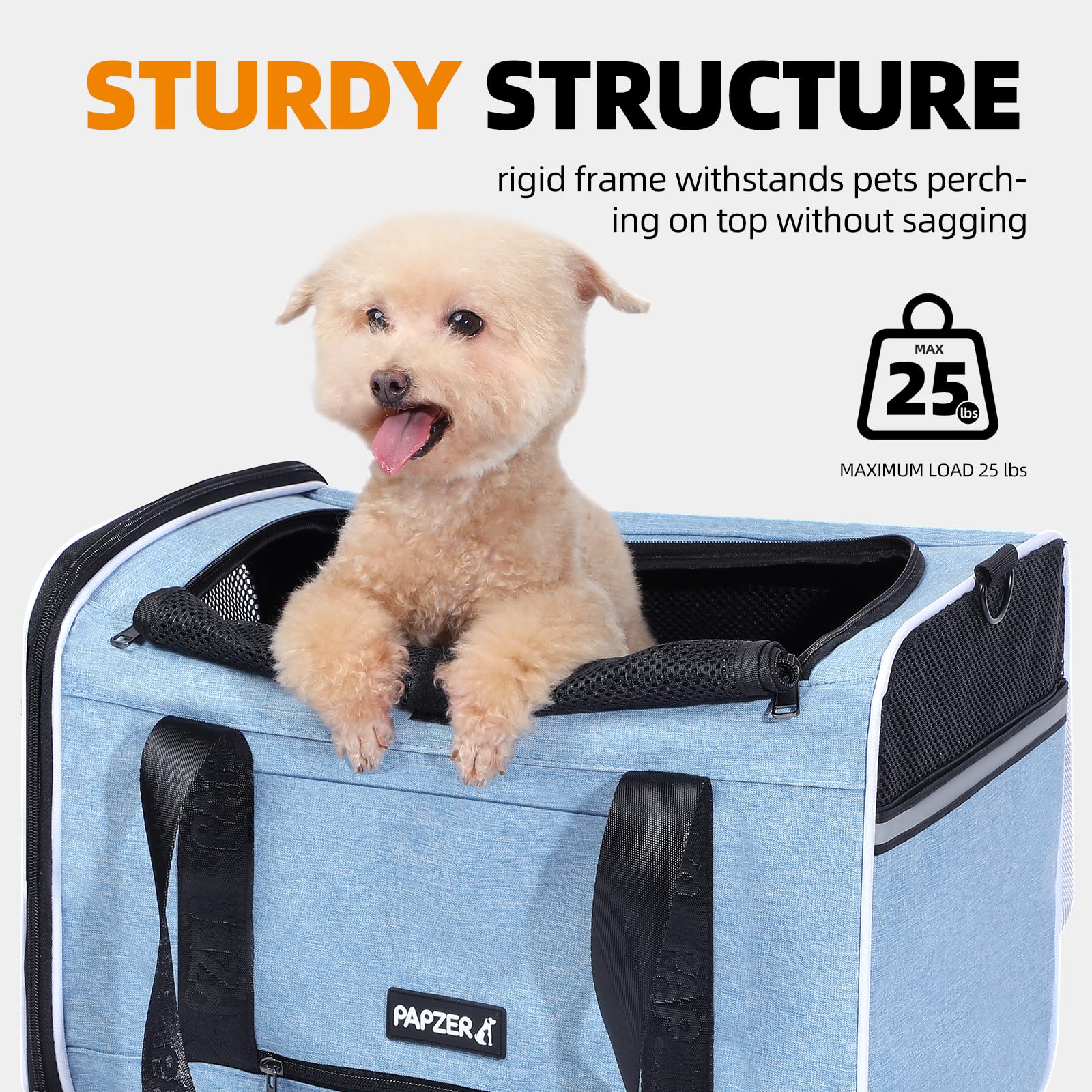 PAPZER 2-in-1 travel system for car belts or luggage handles