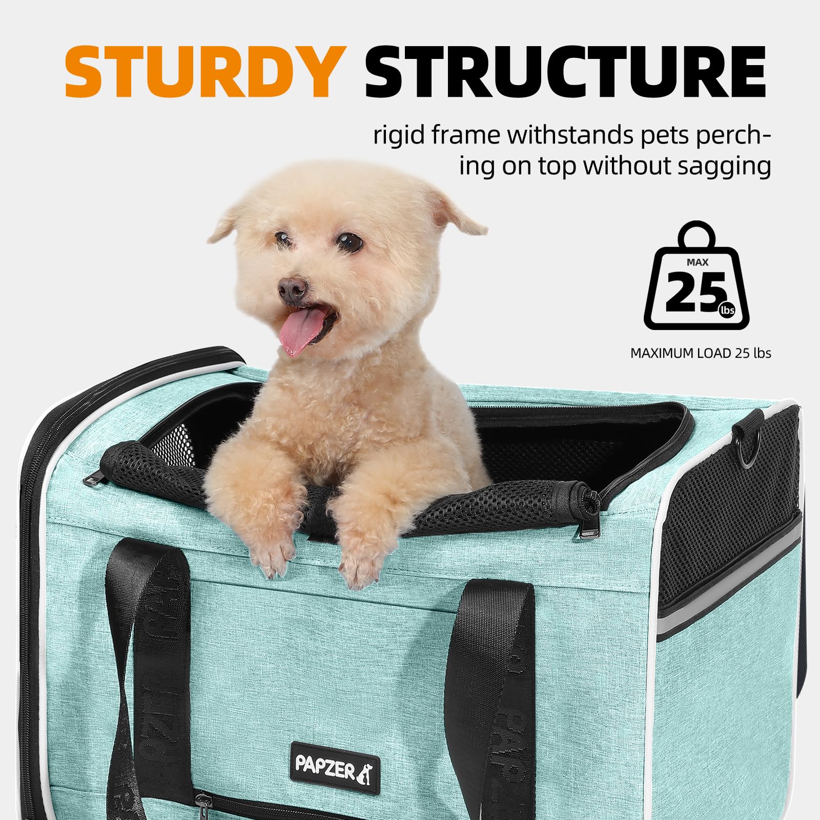 PAPZER 2-in-1 travel system side panel for car or luggage handling