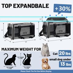 PAPZER cat carrier cabin-compatible design with shoulder strap eases airport transit.