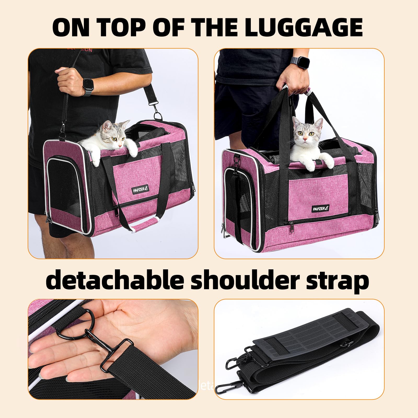 PAPZER collapsible frame for compact travel and storage