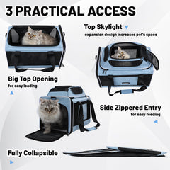 PAPZER cat carrier inner-tether securely keeps pets during transit.