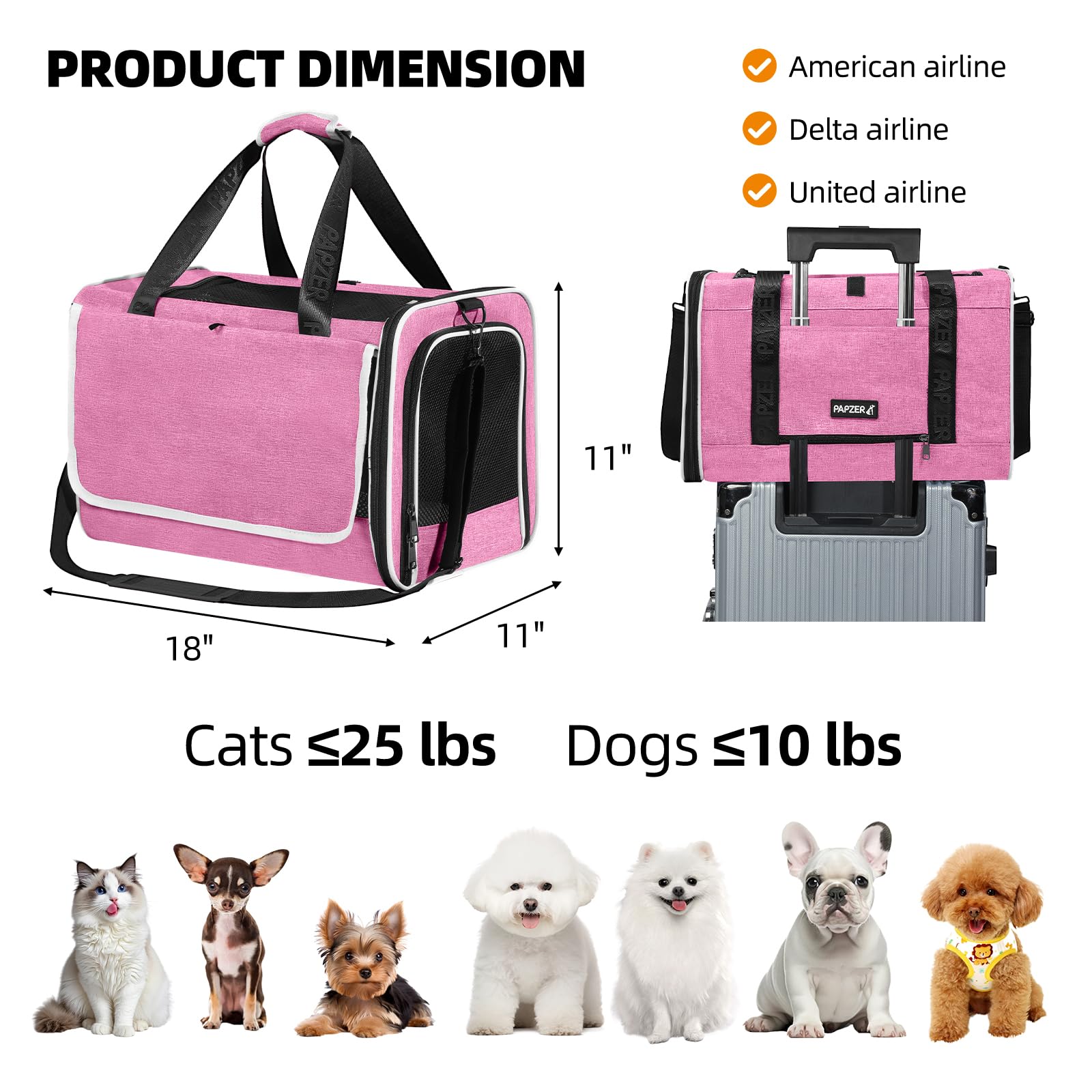 PAPZER cat carrier privacy curtain rolled for calm travel.