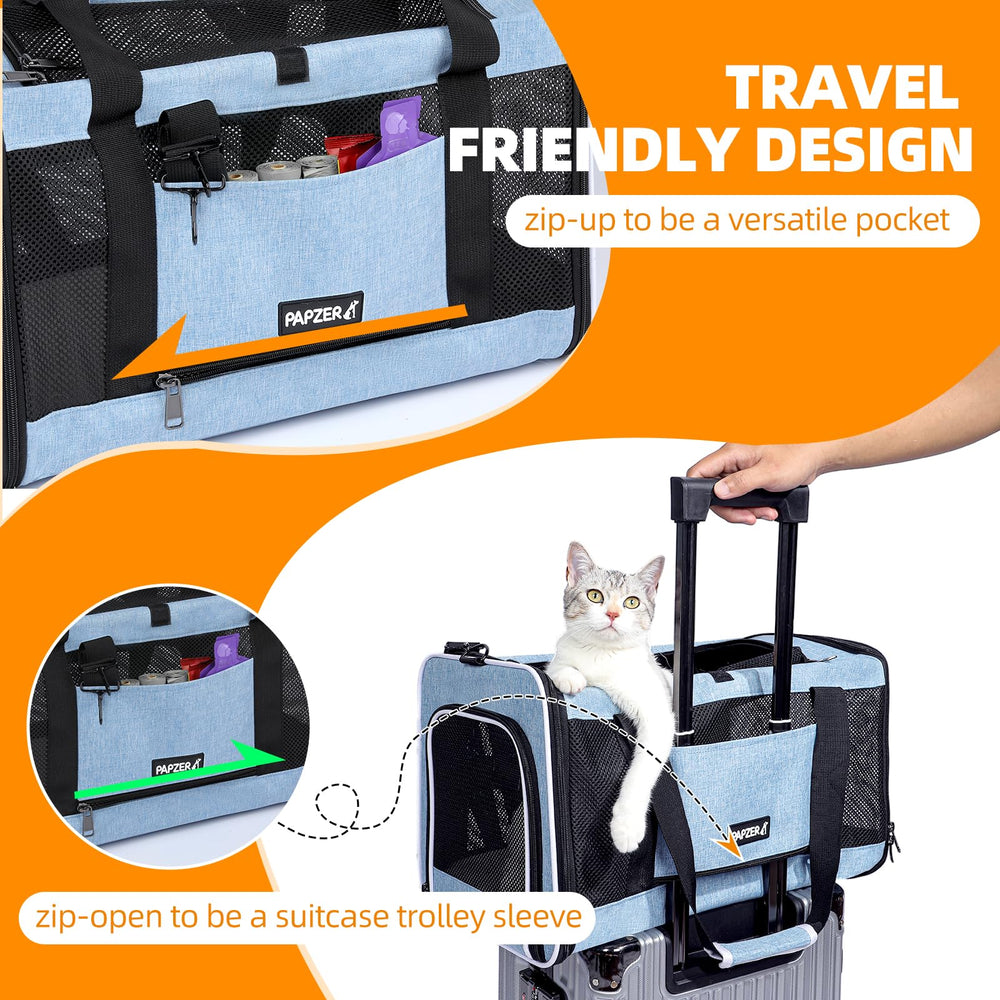 PAPZER Cat Carrier side-door access for quick checks and loading