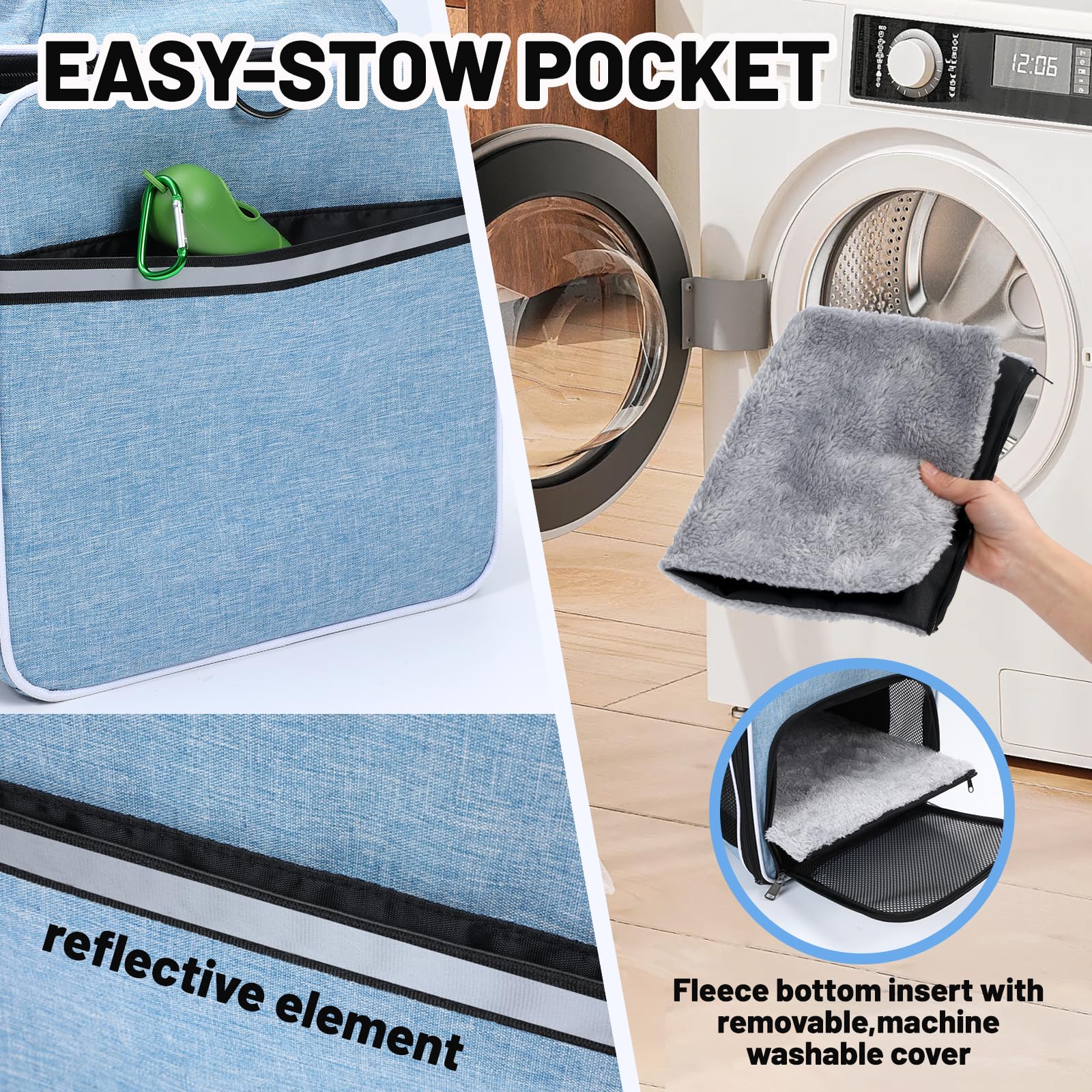 PAPZER cat carrier travel-ready-setup offers easy preparation for flights or road trips.