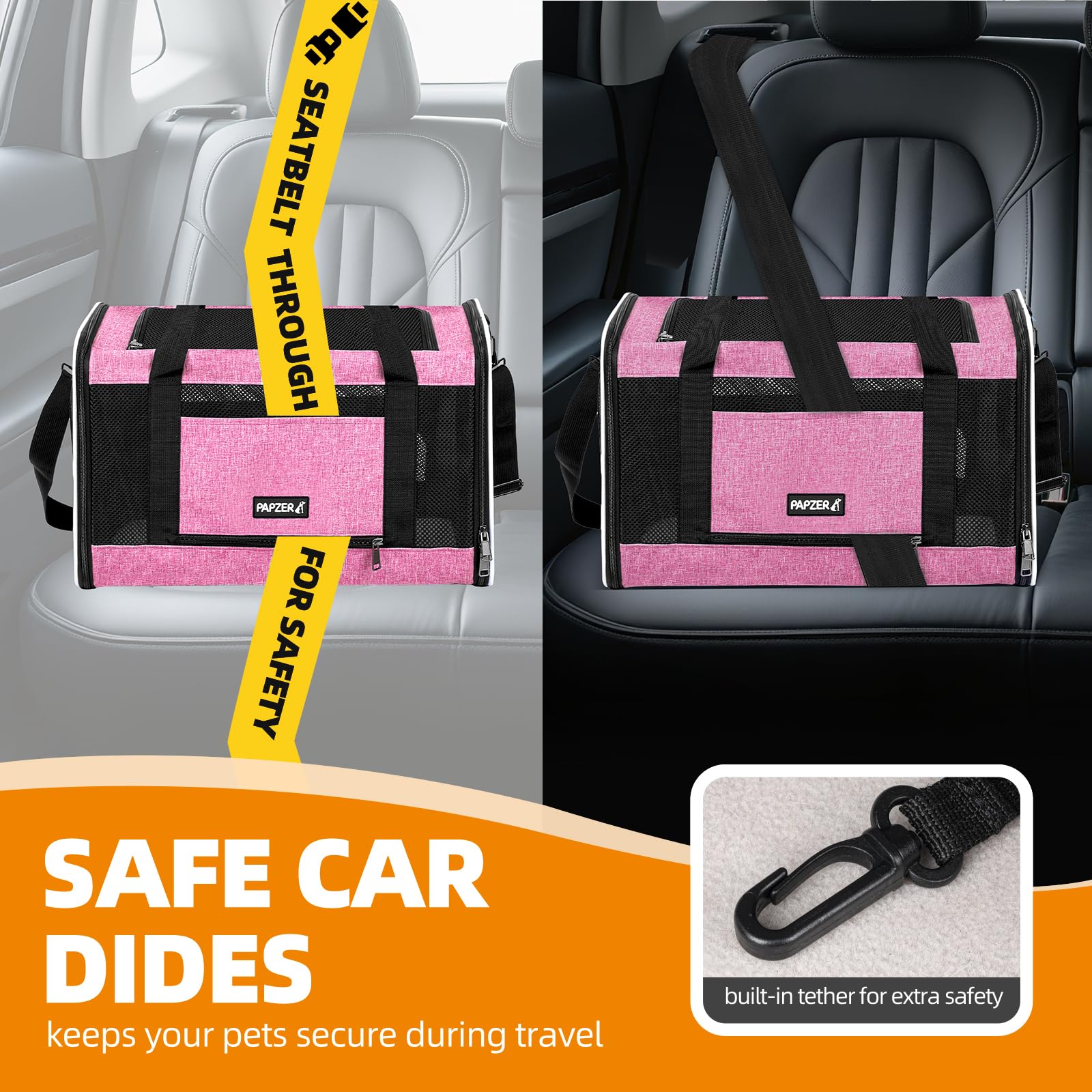 PAPZER wide top opening simplifies loading larger cats