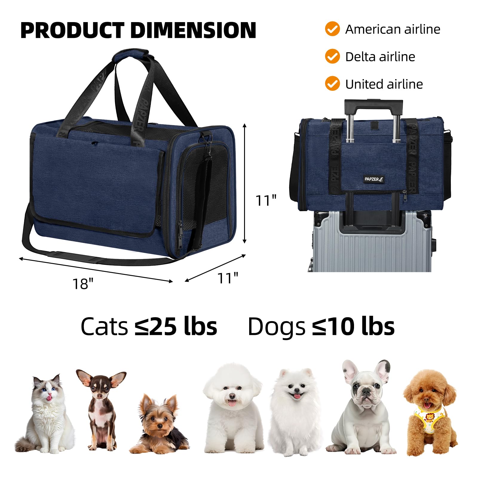 PAPZER privacy curtain rolled up to calm anxious pets during transit
