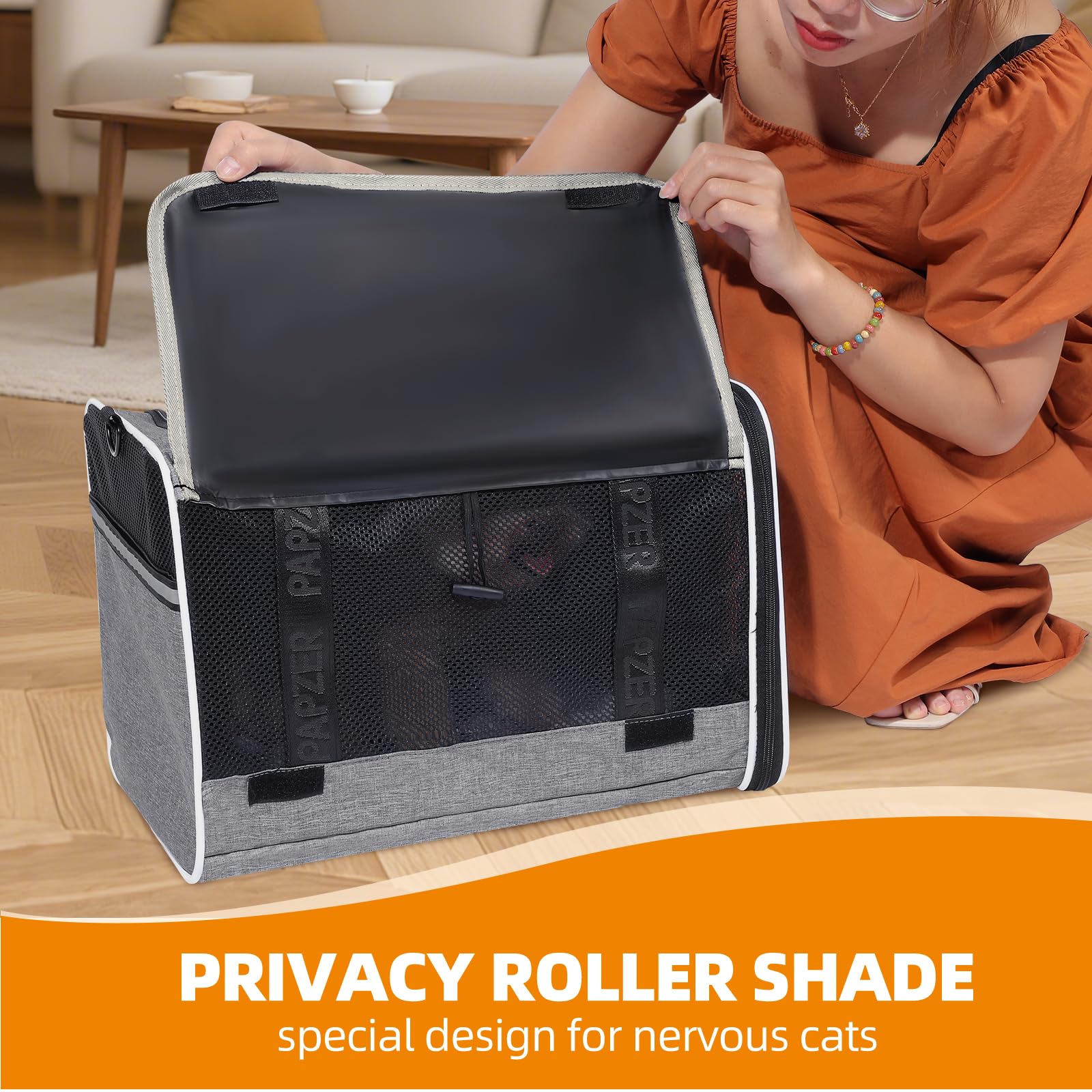 Papzer carrier crafted with 600D Oxford fabric for lasting durability.