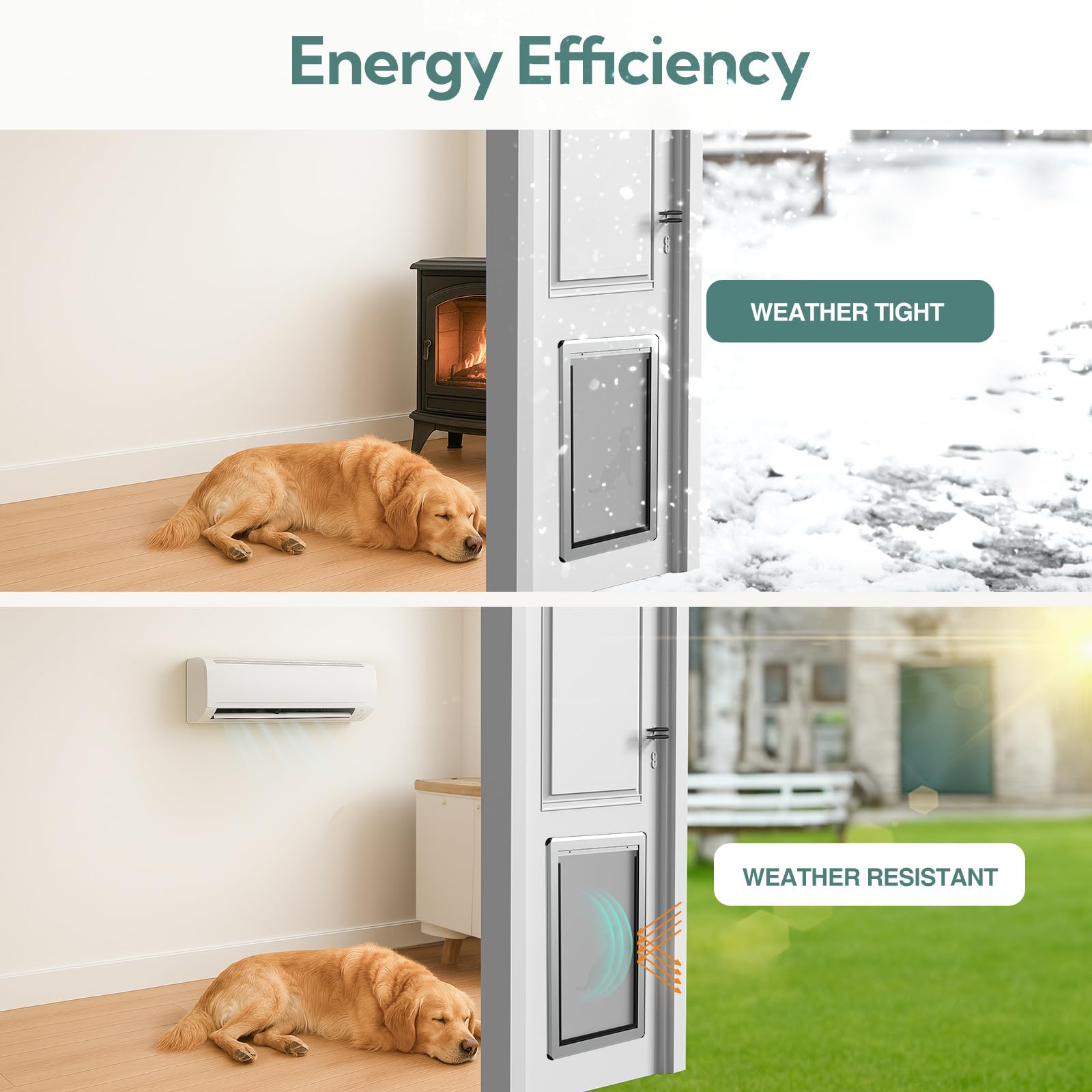 Parab House dog door cutout guides precise sizing for 14 by 24.4 inch opening.