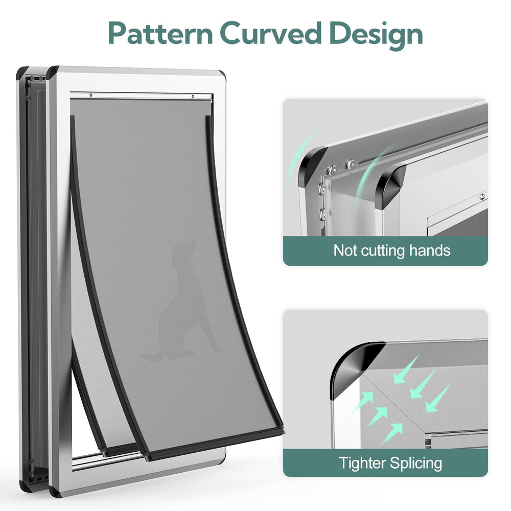 Parab House dog door dimensions guide helps ensure proper fit.