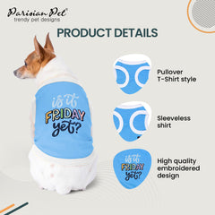 Parisian Pet 100 percent cotton dog shirt front view for cool comfort