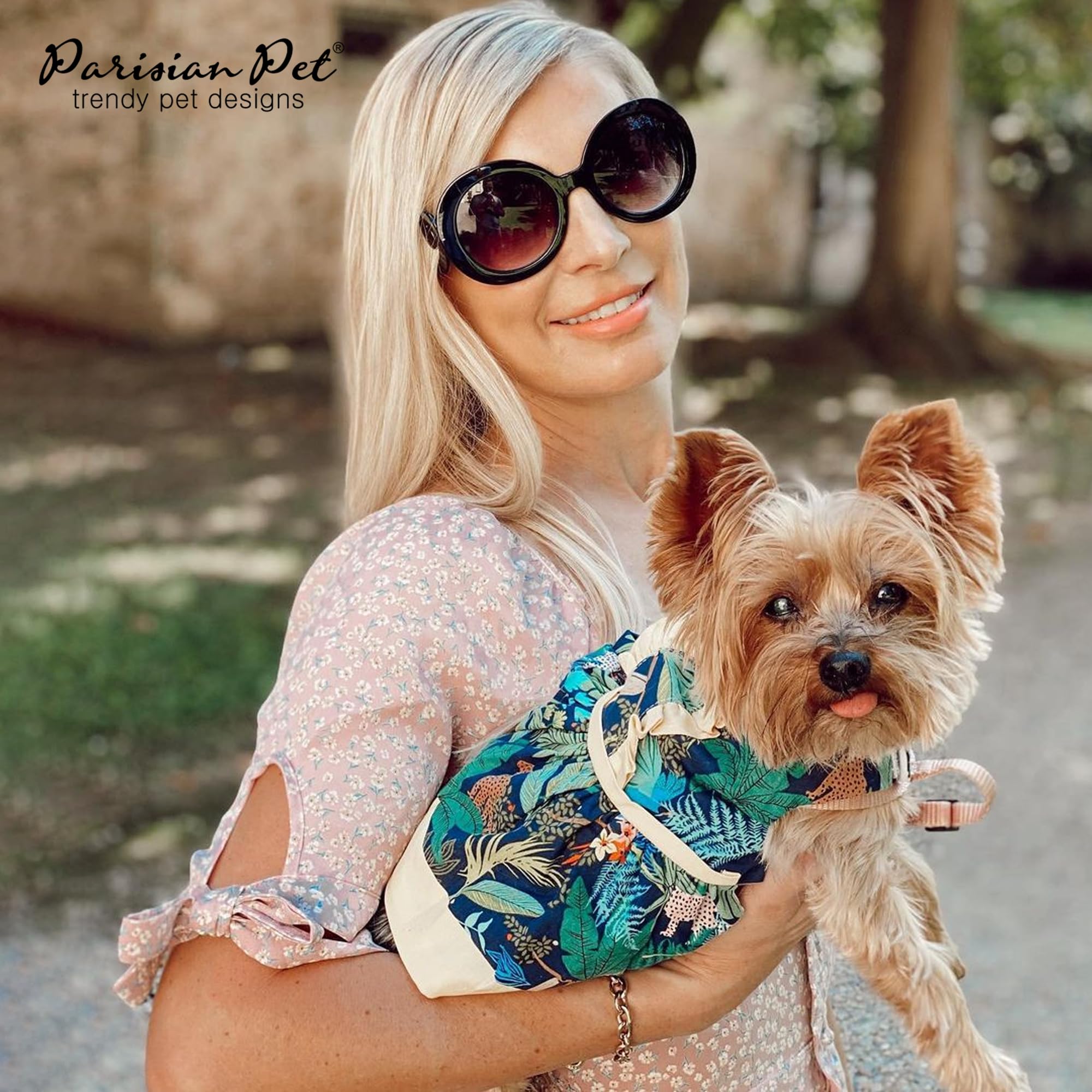 Parisian Pet Amazonia dress available in XS–3XL for various small breeds