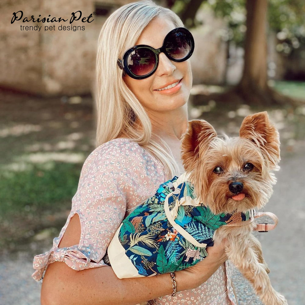 Parisian Pet Amazonia dress available in XS–3XL for various small breeds