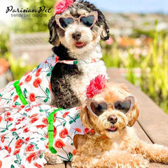 Parisian Pet Boho Dress lightweight cotton fabric closeup for breathable summer wear.