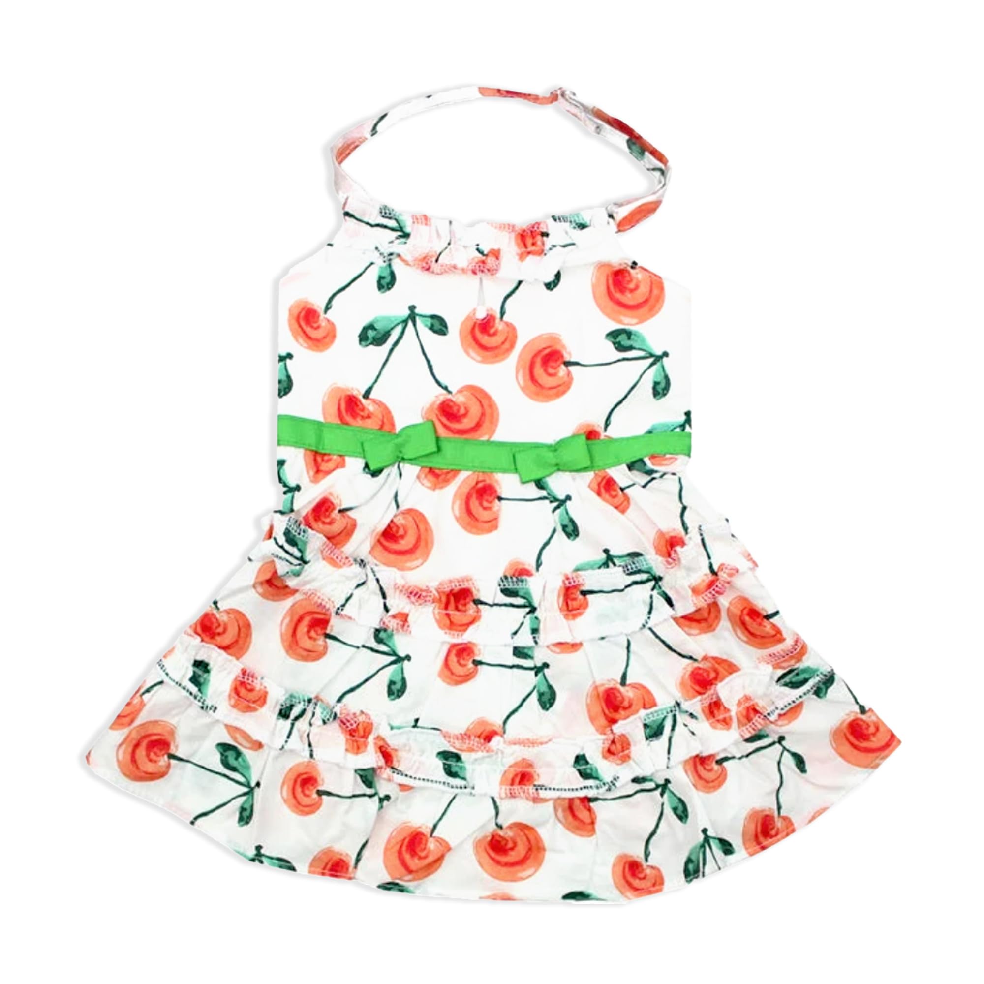 Parisian Pet Boho Dress in red poppies front view for vibrant summer style and comfort.