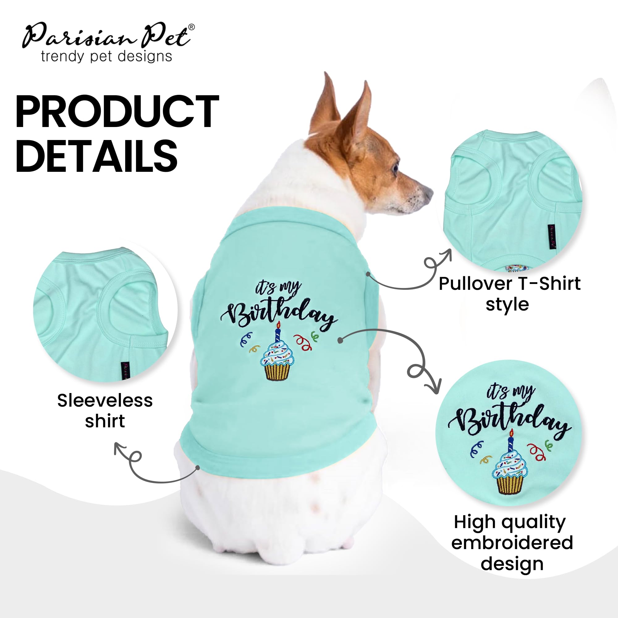 Parisian Pet breathable cotton dog top keeps pets cool during warmer celebrations.