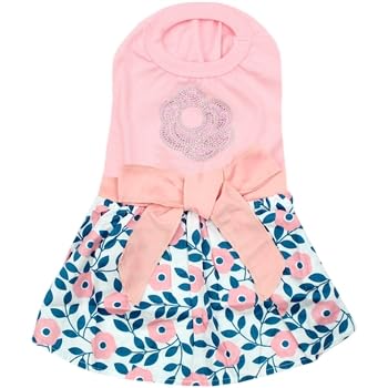 Parisian Pet Cherry Blossoms Summer Dress on a dog for cool, stylish summer wear.