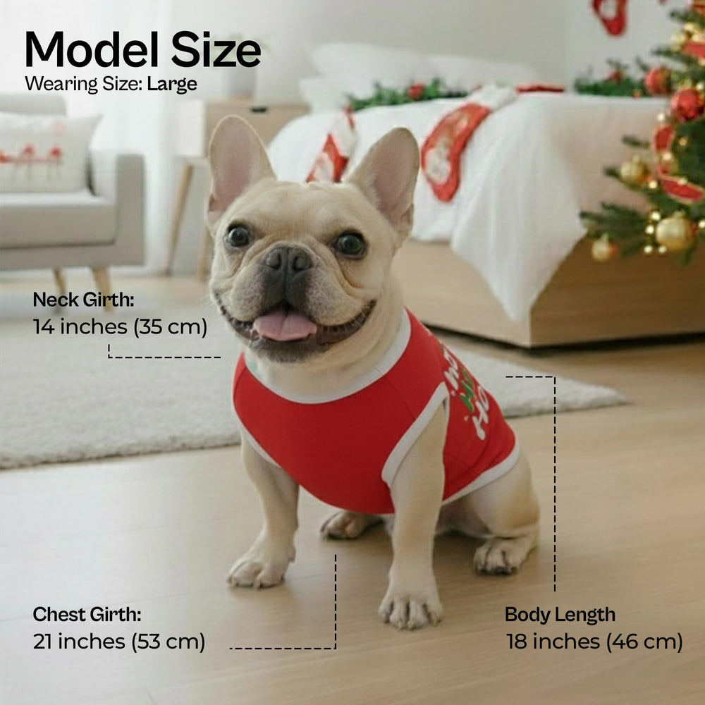 Parisian Pet Christmas dog shirt with embroidery for daily outings.