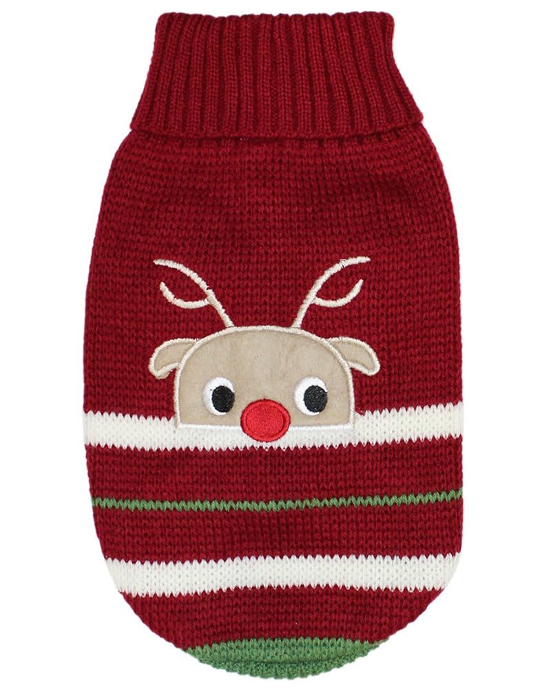 Parisian Pet Christmas dog sweater pullover keeps dogs warm during cold walks.