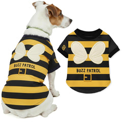 Parisian Pet Dog Buzz Patrol Bee Shirt front view showcasing detailed embroidery for stylish daily wear