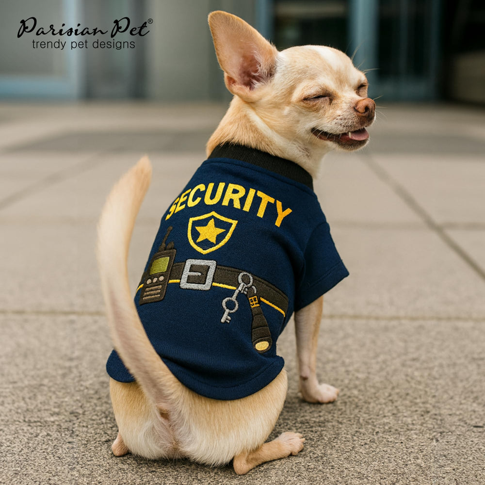 Parisian Pet Woofficer shirt size chart and fit guidance for accuracy.