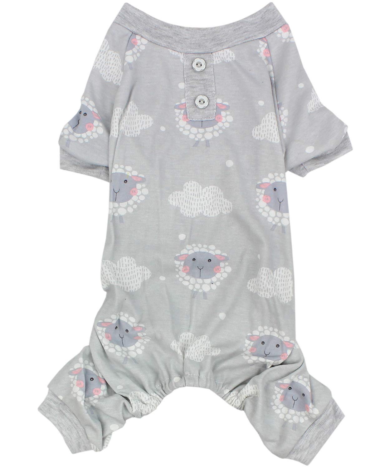 Parisian Pet dog pajamas gray cloud design for cozy lounging and night sleep.