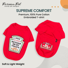 Parisian Pet red sleeved dog shirt highlighting lightweight comfort for daily wear