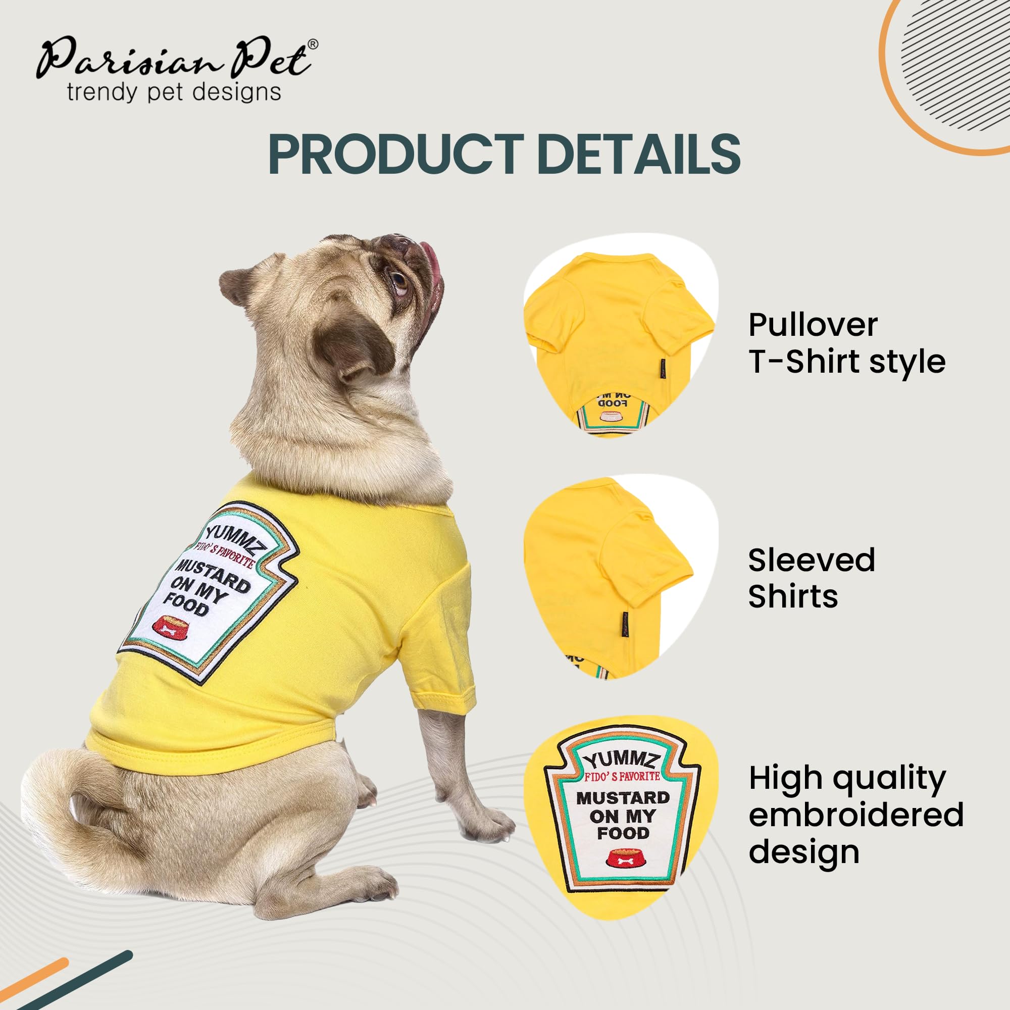 Parisian Pet dog shirt with sleeved design supports comfortable movement during play.