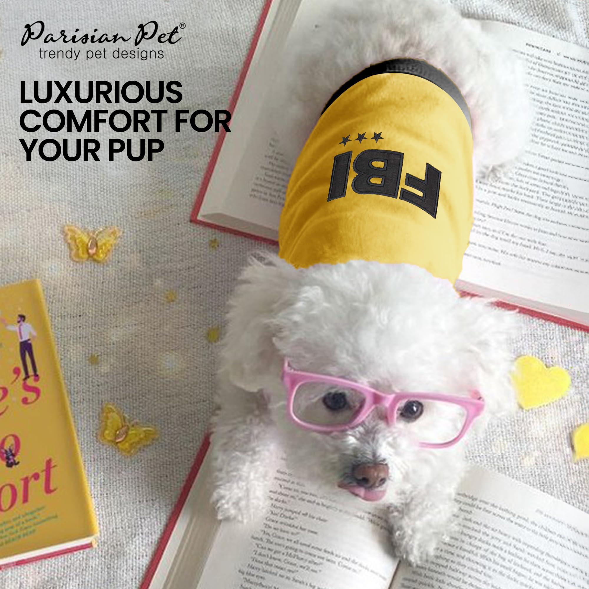 Parisian Pet sleeveless design enhances comfort and mobility.