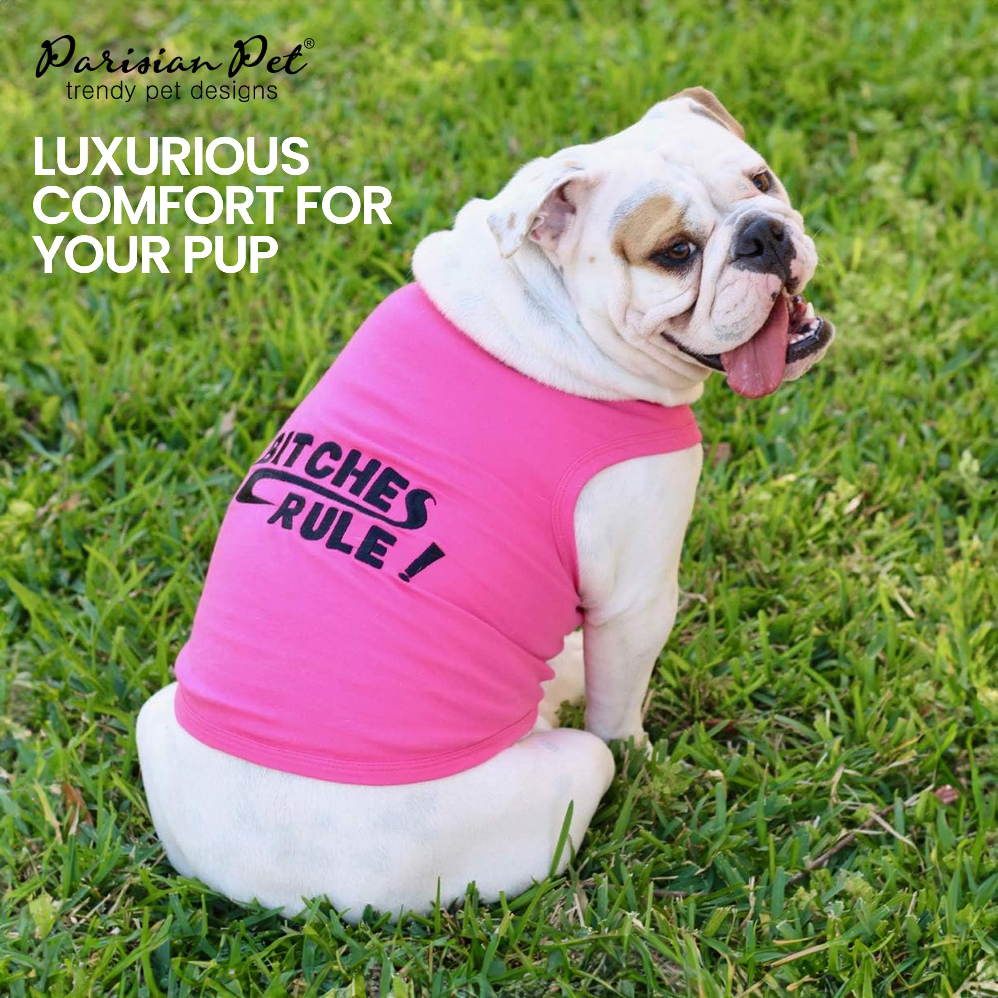 Parisian Pet dog tshirt collection features over 80 embroidered designs.