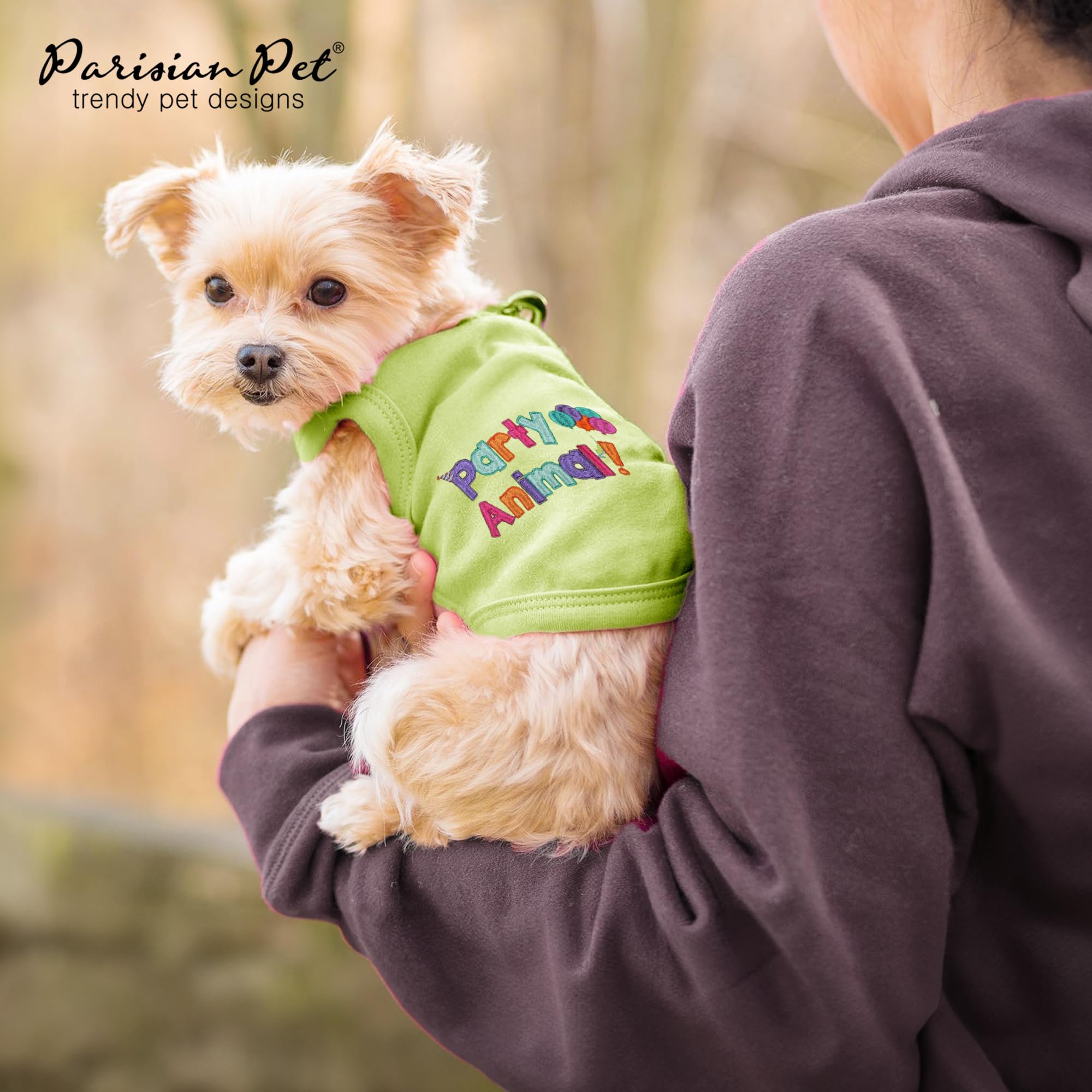Parisian Pet colorful designs on dog tshirts for playful everyday wear