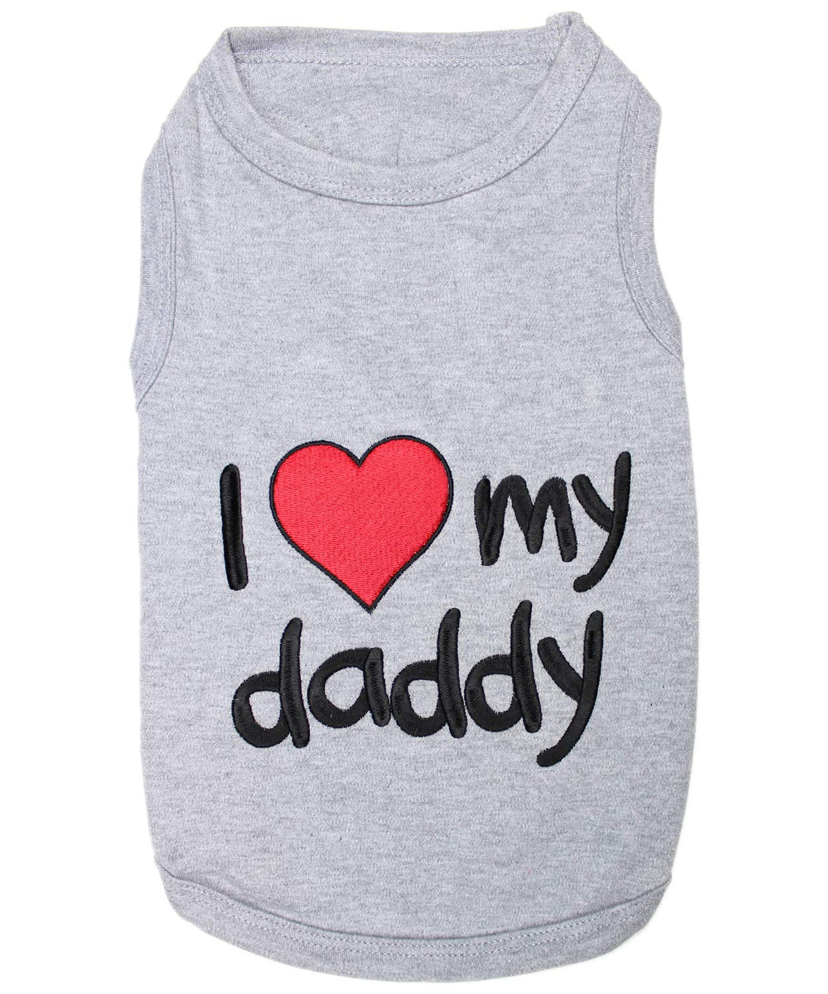 Parisian Pet dog t-shirt embroidered I Love My Daddy during park strolls