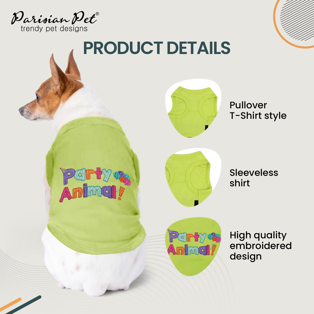 Parisian Pet dog tshirt lightweight cotton closeup highlighting breathable fabric