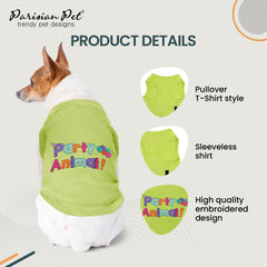 Parisian Pet dog tshirt lightweight cotton closeup highlighting breathable fabric