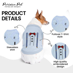 Parisian Pet dog-tshirt round-neck-closeup emphasizes breathable cotton comfort.
