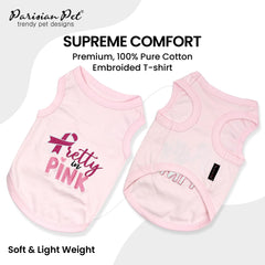 Parisian Pet round-neck sleeveless dog tee ideal for warm days and easy movement.