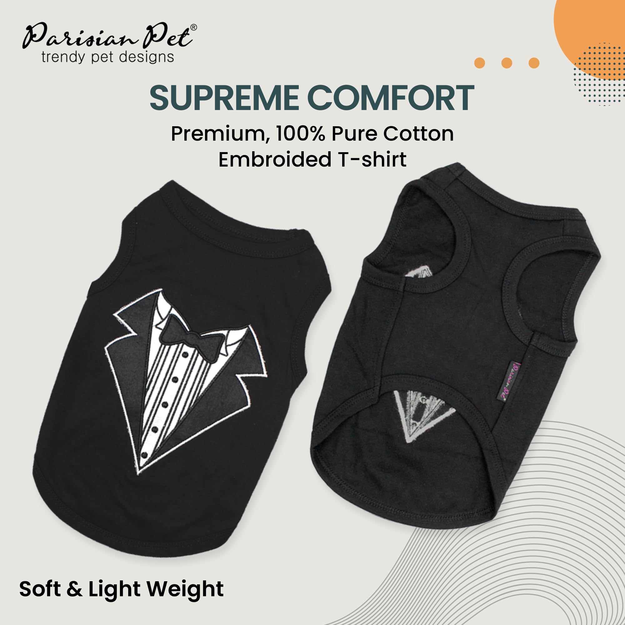 Parisian Pet dog-tshirt sleeveless design emphasizes comfort during summer strolls.