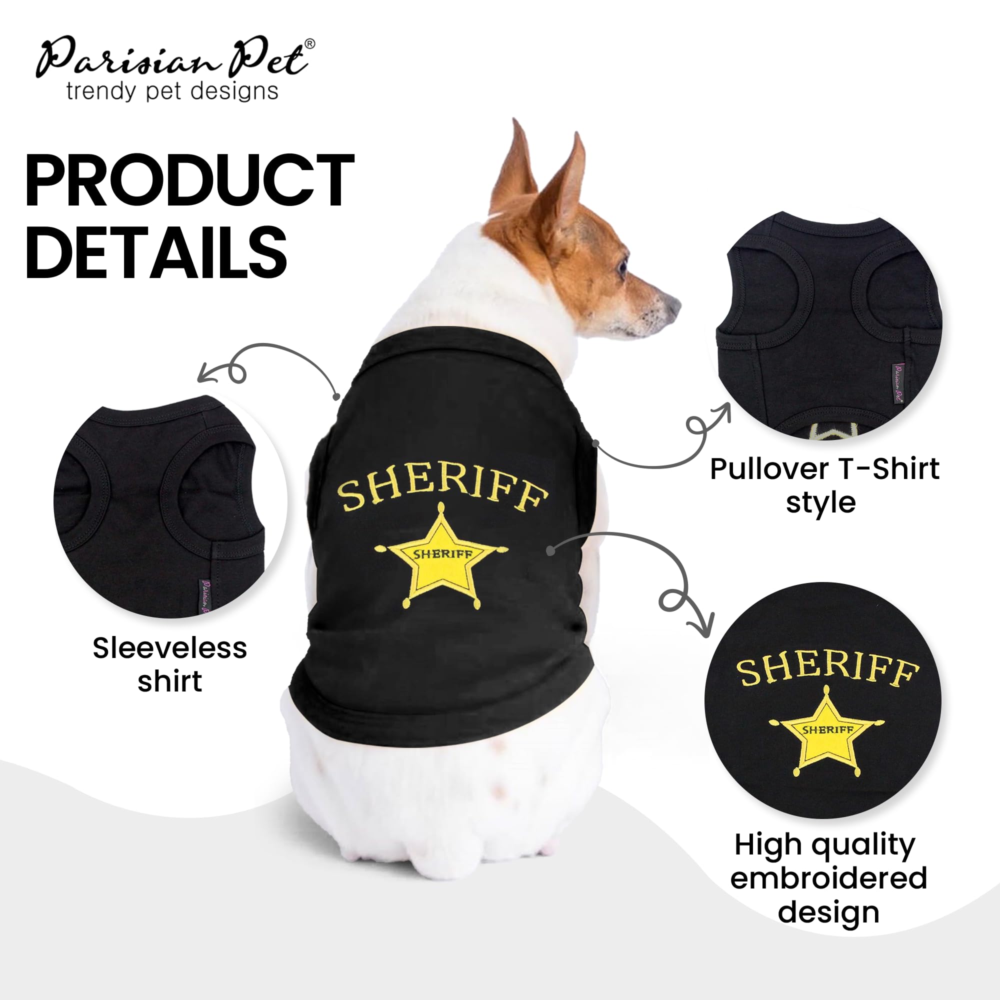 Parisian Pet dog tshirt soft 100% cotton fabric feels breathable against skin