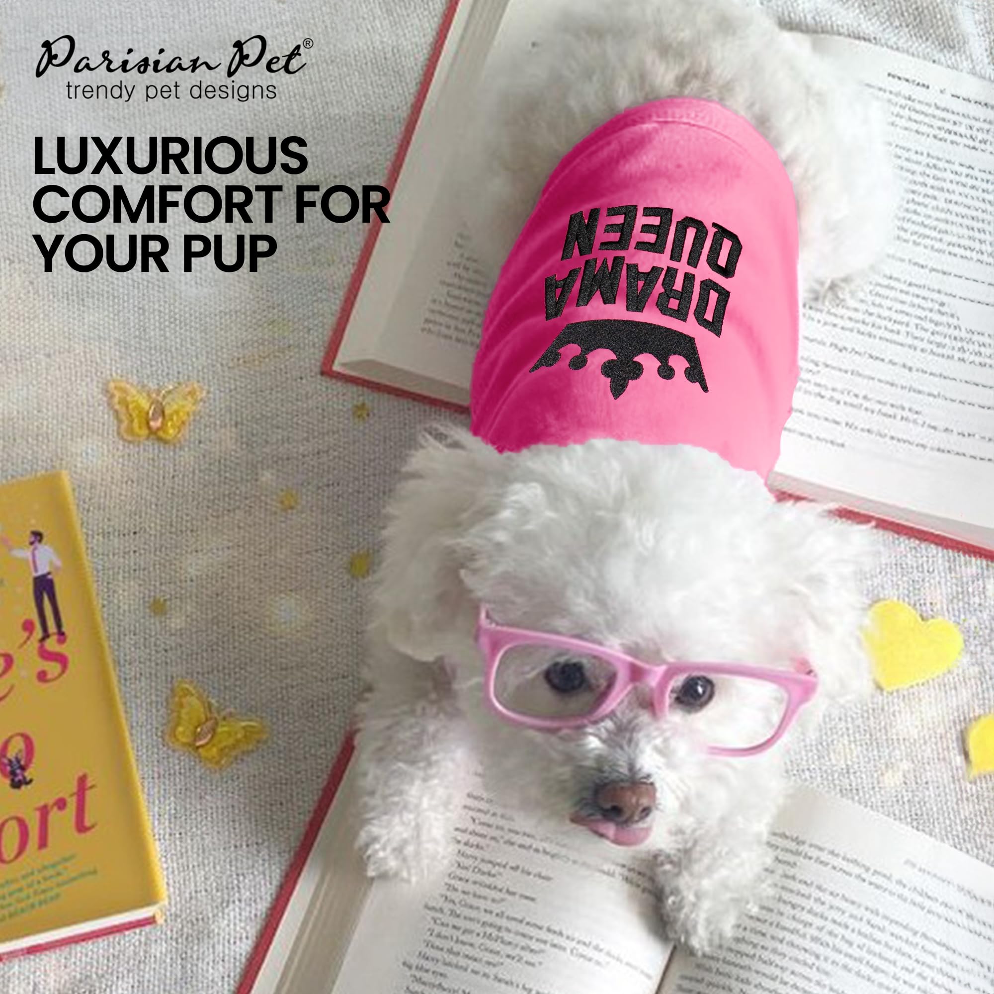 Parisian Pet Drama Queen T-shirt breathable fabric delivers summer cooling for sunny walks.