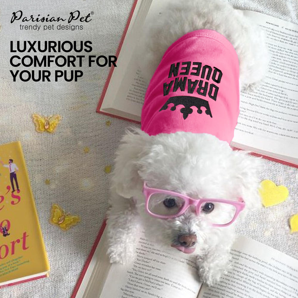 Parisian Pet Drama Queen T-shirt breathable fabric delivers summer cooling for sunny walks.
