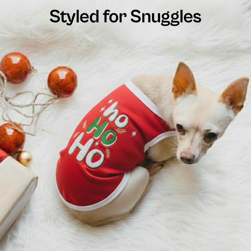 Parisian Pet embroidered Christmas shirt perfect for festive walks and photos