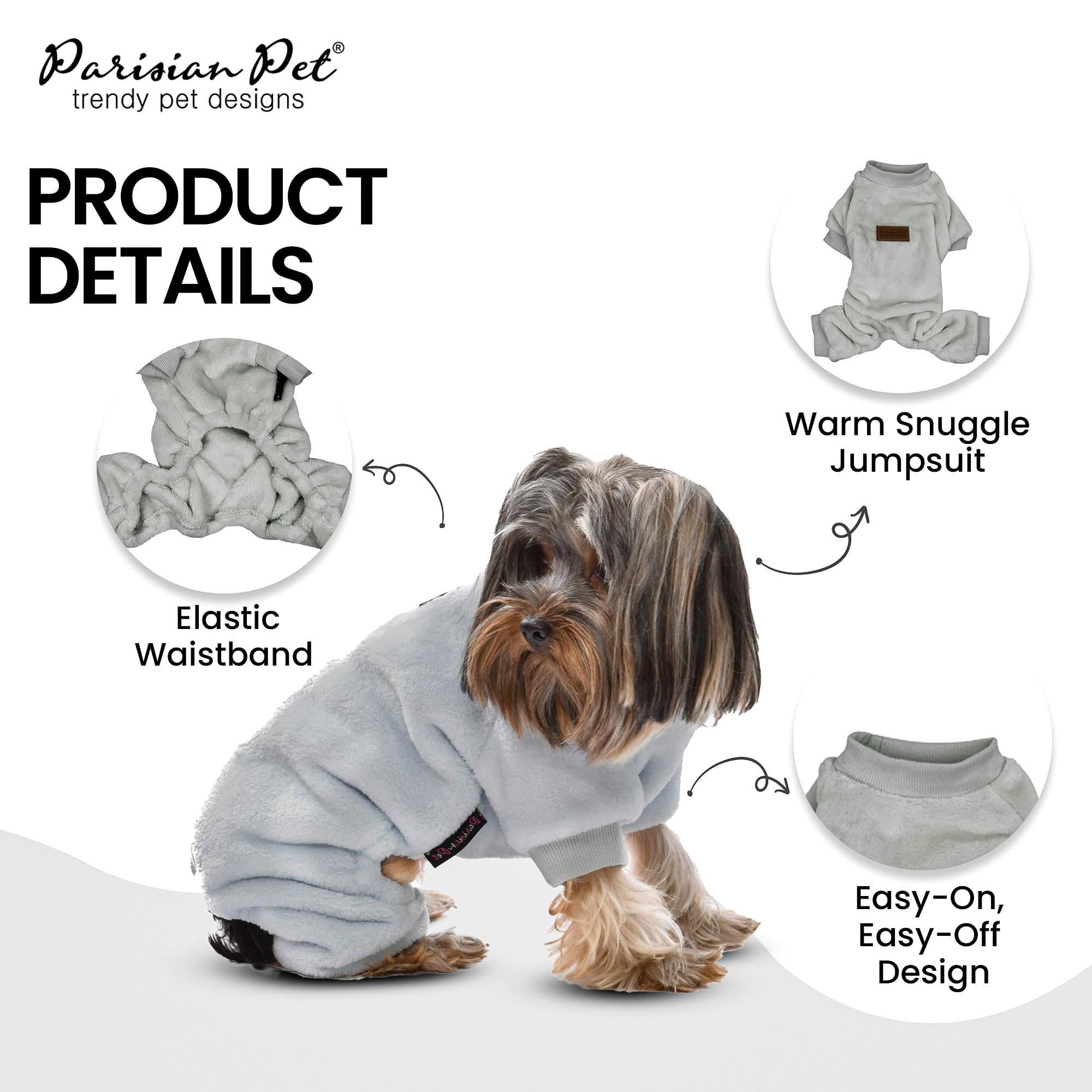 Parisian Pet four-legged design pajama for easy dressing and movement