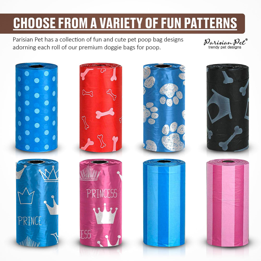 Parisian Pet heart pattern bags for stylish waste management